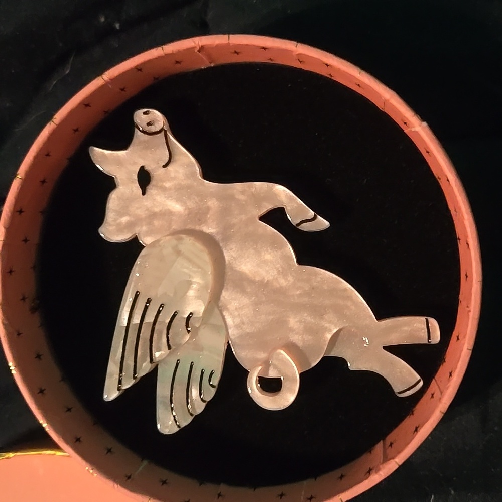 Erstwilder Pigs Can Fly Brooch Rare
